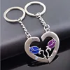 2019 Newest zinc alloy metal tulip coupel true love heart key chain