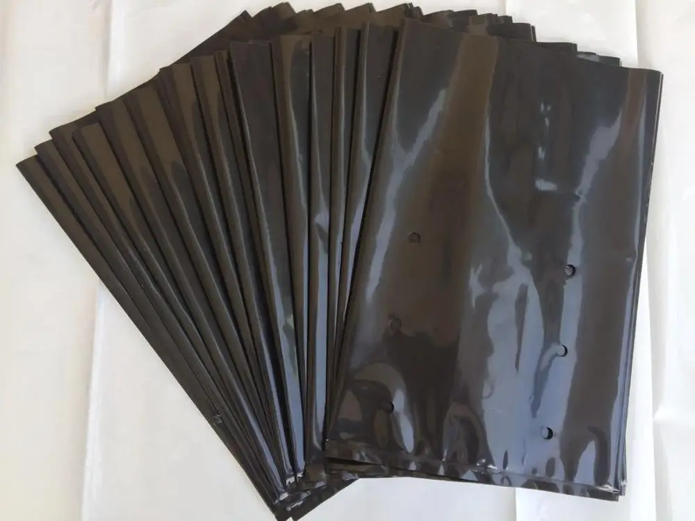 Eco-friendly Biodegradable Black Plastic Poly Seedling Bag For Plant