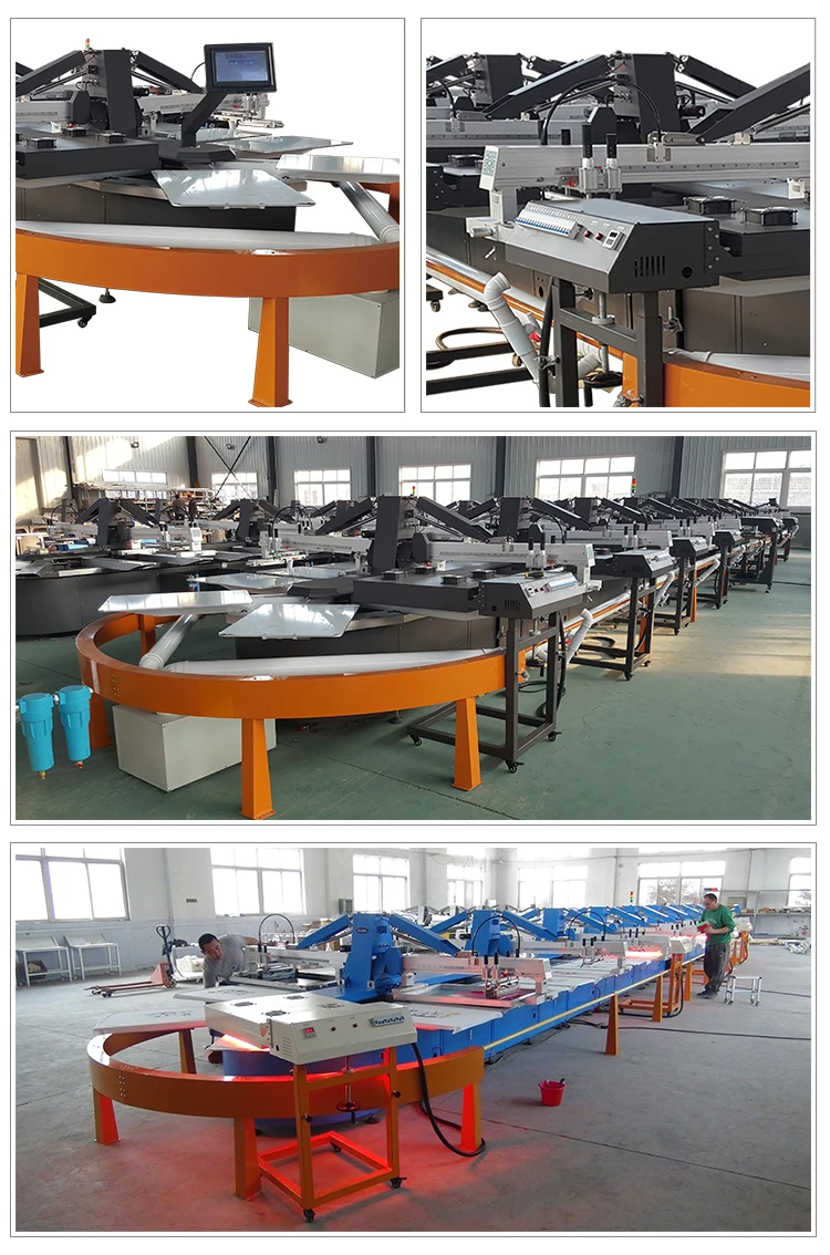 12 Colors Printing Carousel Oval Automatic Textile T Shirt Screen Printing Machine For Clothing