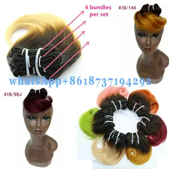 Short Body Wave Hair Style Ombre Color Brazilian Human Hair Virgin