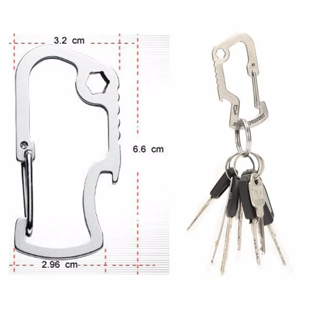 New Design Metal Multi-function Aluminium Bottle Opener with Carabiner Hook, Bottle Opener ,Carabiner for Key