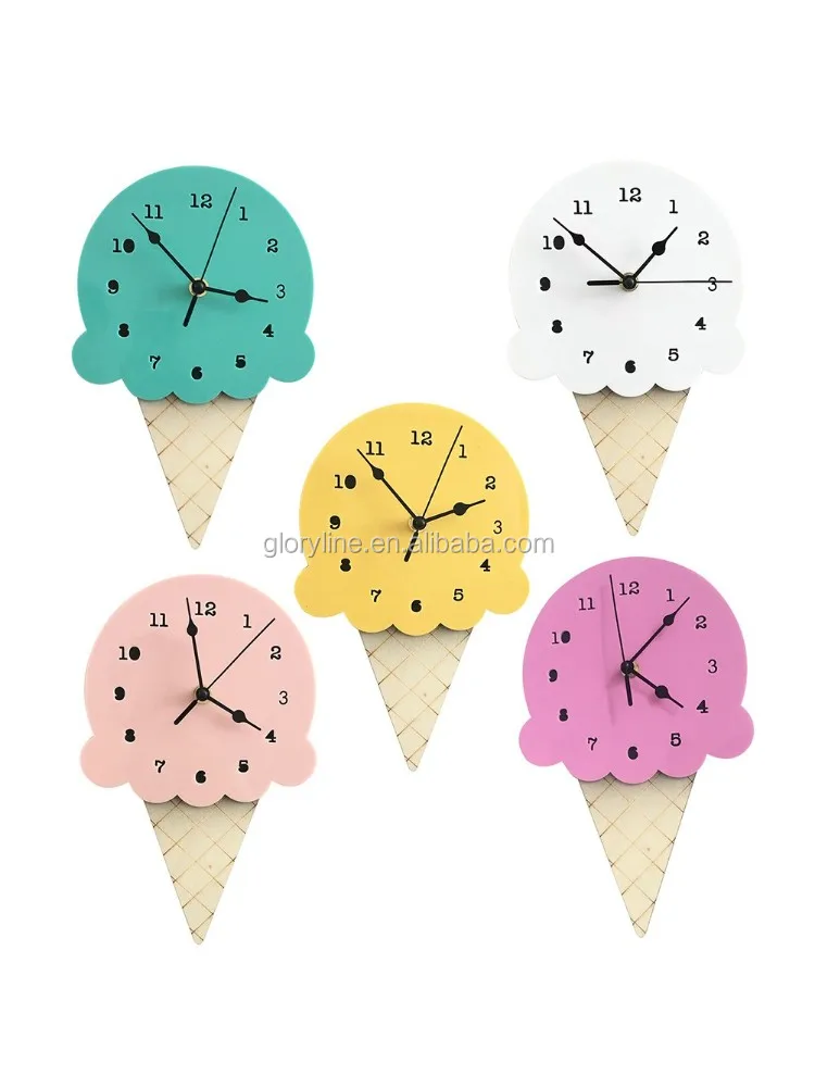 Details about   Nordic Ice Cream Cartoon Designed Wall Clock For Kids Room Decoration & Ornament 