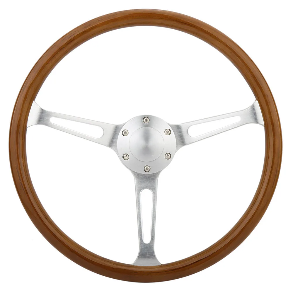 Go Karts Classic Wood Steering Wheel With Horn Button For Vintage Car ...