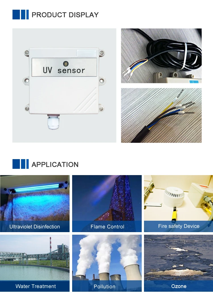 0-5v 0-10v 4-20ma Rs485 Output Illuminance Ultraviolet Uv Index Flame