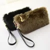 Winter Faux Fur Ladies Coin Purse Mini Evening Bags Clutch Bag