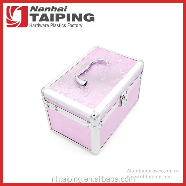 medium pink aluminium vanity case