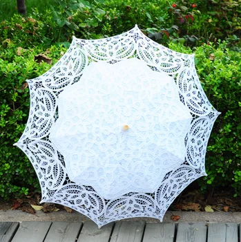 Hot Sale Cotton Outdoor Simple Romantic Lace Wedding Umbrella Paper