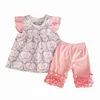 2018 new arrival summer frock dress top and icing shorts boutique girl clothing set fashion baby outfits