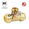 NSF lead free brass Push fit FNPT tee fitting for drinking water