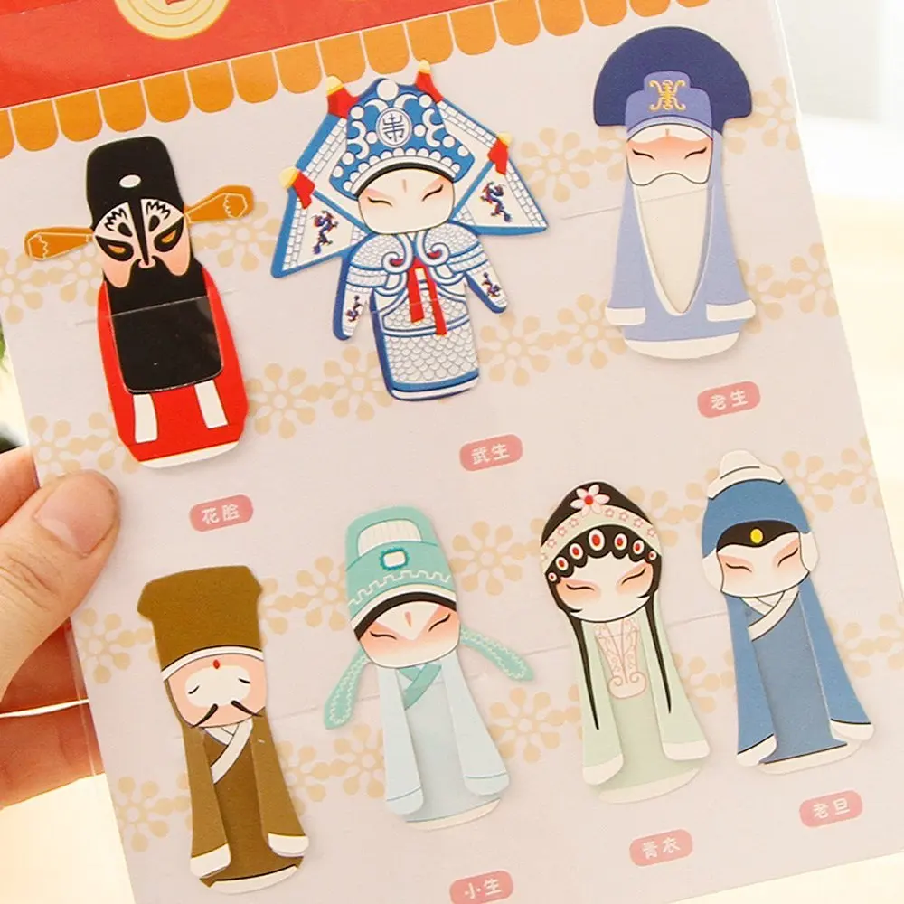 Cestlafit Vintage Classical Peking Opera Paper Clip Bookmarks, Chinese Stytle Bookmarks For Children, bookmark craft,bookmark gift, Pack of 7