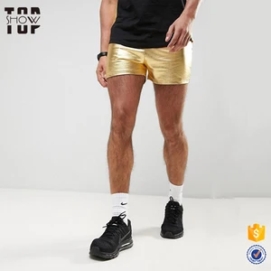 mens metallic gold shorts