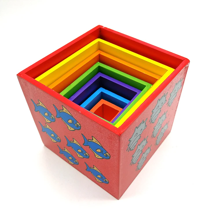 wooden stacking toy storage boxes