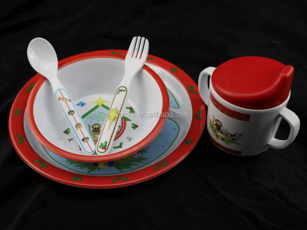 100% melamine kid's set dinnerware set 5 pcs Foodgrade