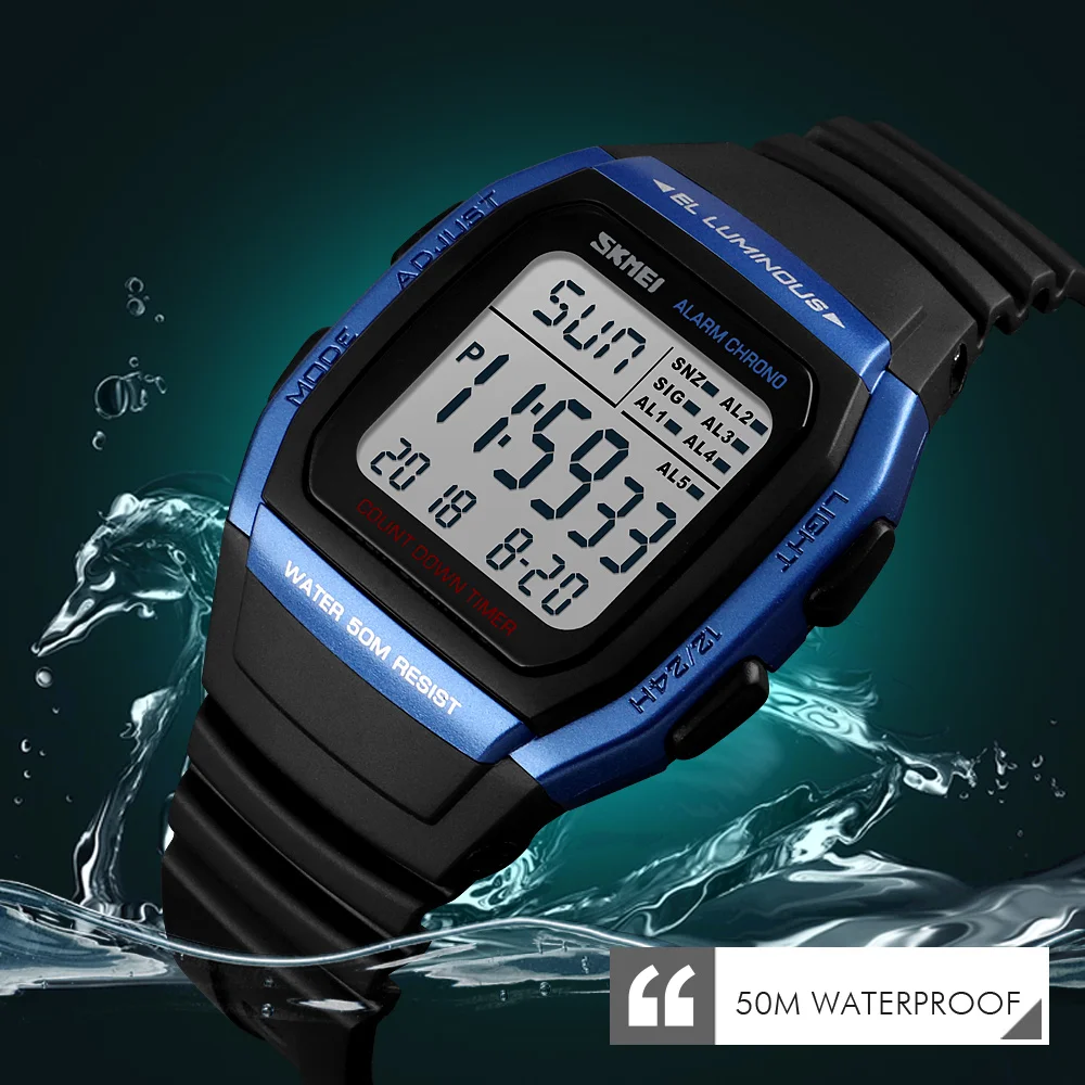 waterproof watch with countdown timer