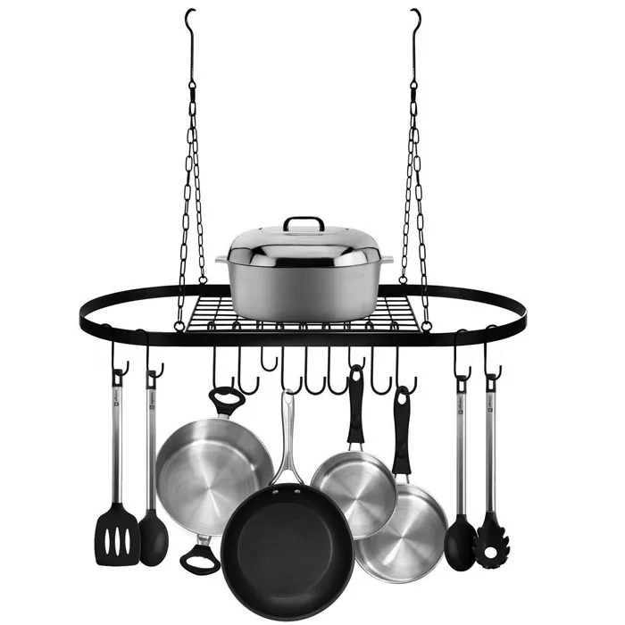 Manufacturer Wrought Iron Kitchen Wall Mounted Hanging Pot And Pan Rack For Ceiling With Hooks Buy Pot And Pan Rack For Ceiling With Hooks Pot And