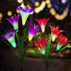 Decorative Solar Outdoor Lily Garden Light Solar Powered LED Lily Home Lawn Lamp Flowers for Christmas Lighting Path Yard