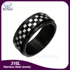 6MM Men's Titanium ring wedding band with 9 large Channel Set latest wedding ring designs