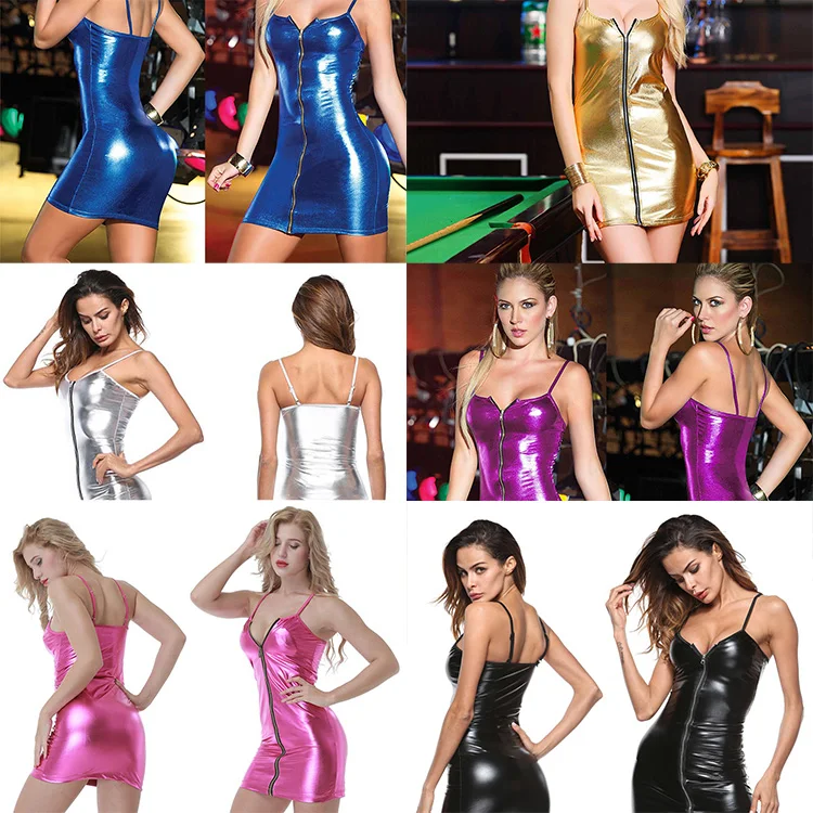 Women sexy lingerie for club nightclub bar slip Euramerican plus size six colors patent leather sexy underwear