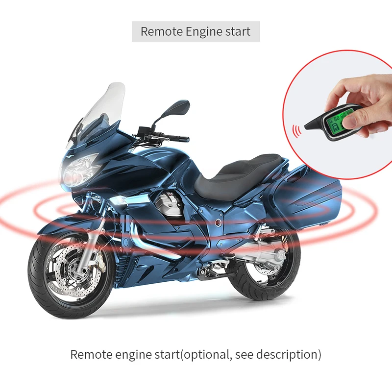2 Way Motorbike Alarm W Tilt Sensor Shock Sensor Remote Engine Start