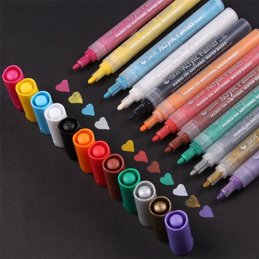 Acrylic Paint Marker Pens,Ousi 20 Paint Markers For Kids Adults Paint