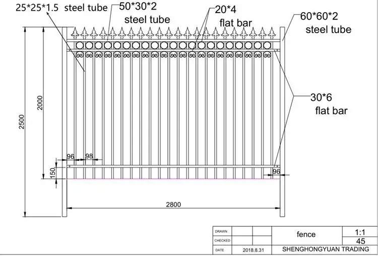 Wrought Iron Garden Fence Steel Metal Fence Panel With Post - Buy Metal ...