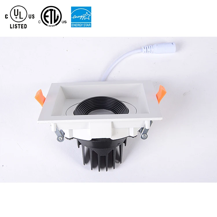 Multiple recessed white square single head dimmable downlight 15W