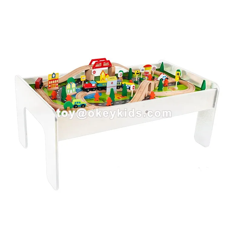 Top Sale Kids White Wooden Train Play Table For Wholesale W04c009c ...