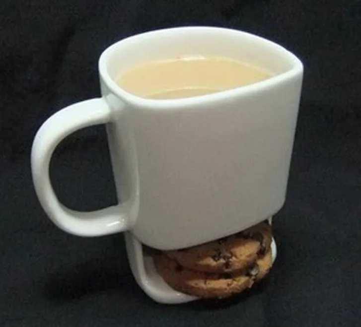 Custom Funny Face Shape Coffee Mug With Biscuit Layer - Buy Funny