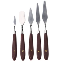 5pcs Stainless Steel Palette Knife set Mixed Scraper Set Spatula Knives for Artist Oil Painting knife free shipping