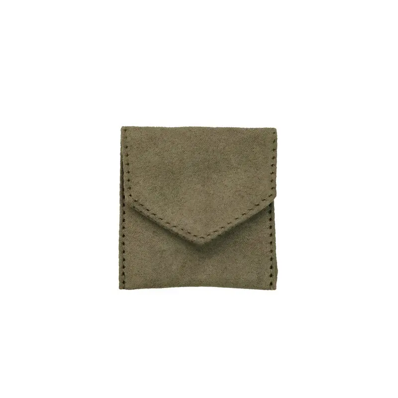 Wholesale Custom Small Suede Button Jewelry Pouch With Flap Buy Button Jewelry Pouch,Jewelry