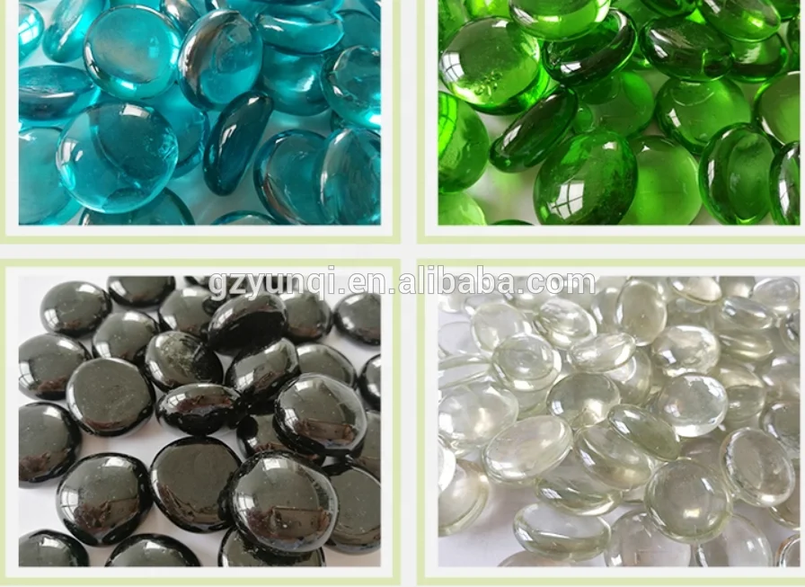 Transparent Decorative Fire Glass Pebbles White For Fire Pit Garden