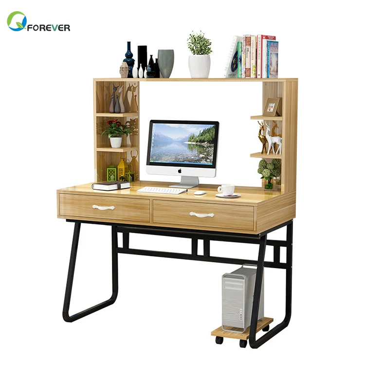 Office Furniture Desk Simple Double Student Desk With Bookcase