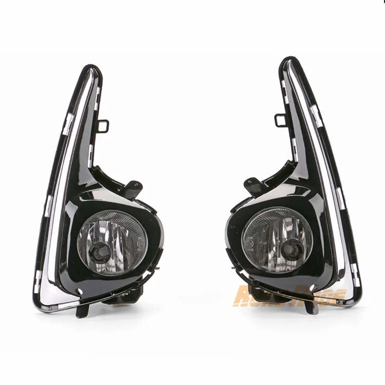 Oe Style Clear Lens Yaris Vitz Fog Light Lamp Kit With Abs Chrome Bezel