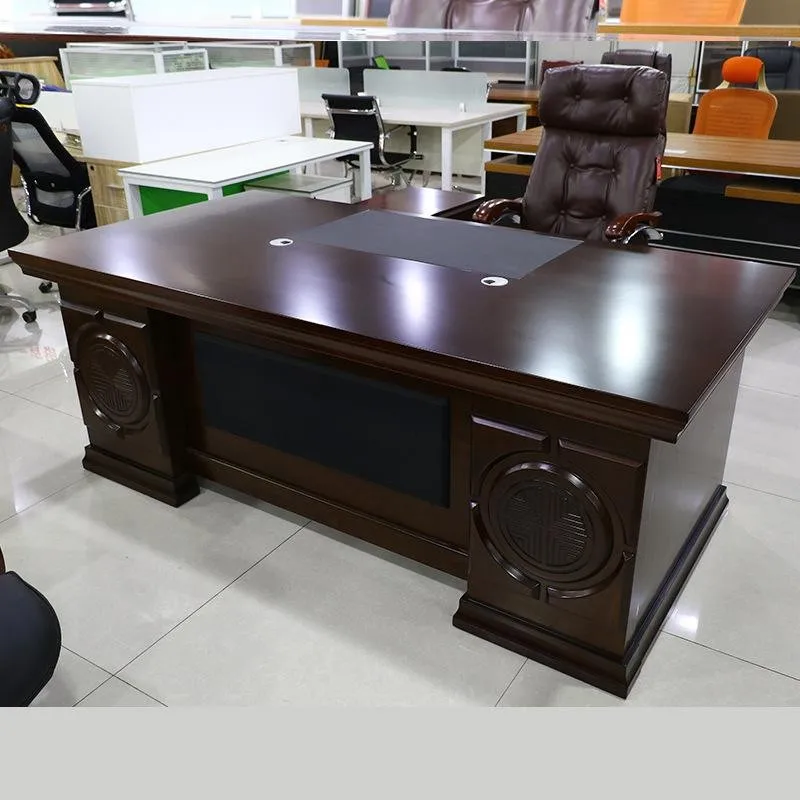 Luxury Boss Wooden Workstation Desk / Beautiful Hard Wood Executive ...