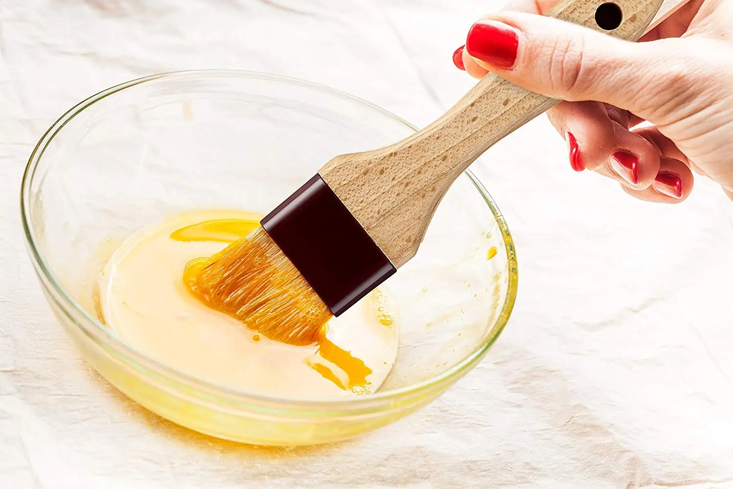 Food Grade High Quality Wooden Handle Pastry Brush With Boar Bristle