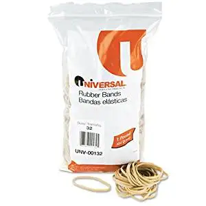 Universal : Rubber Bands, Size 32, 1/8 x 3, 740 per 1lb Box -:- Sold as 2 Packs of - 740 - / - Total of 1480 Each
