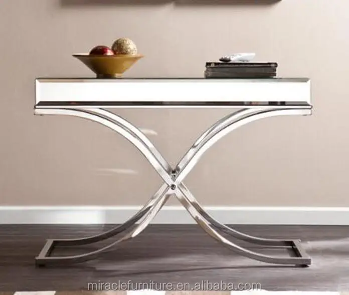 Ava Bowed Metal X Frame Stainless Steel Base Beveled Mirrored Console Table Buy Stainless Steel Base Console Table Modern Bowed Metal X Frame Mirrored Console Table Livingroom Beveled Mirrored Console Table Furniture Product On Alibaba Com