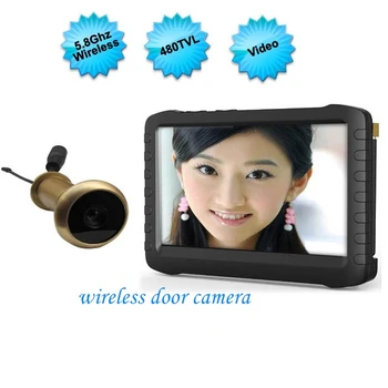 5 8g Wireless Door Peephole Camera Hd 5 Inch Doorbell Camera With