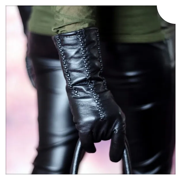 buy long leather gloves