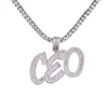 Sterling Silver Custom Baguette combination Iced Out A-Z Initials says "CEO"