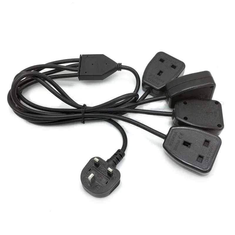 Uk Plug 1to4 Power Cord Splitter Cable Power Extension Cord Buy