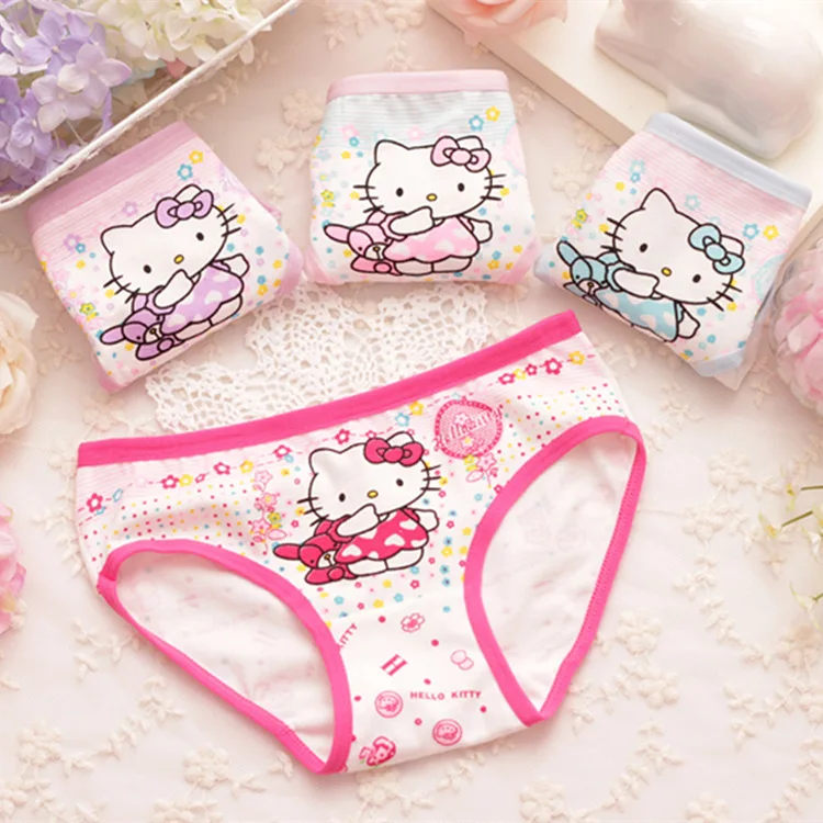 3pcs lot cartoon hello kitty girls underwear briefs panties baby kids pants wholesale short panties children