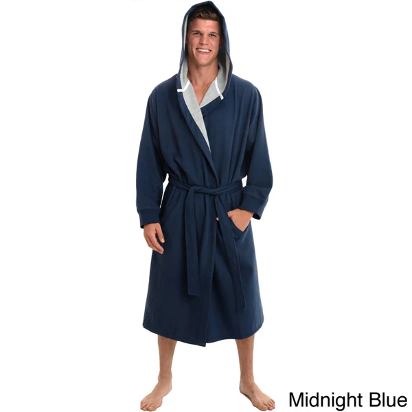 Men's Sweatshirt Style Fleecelined Cotton Hooded Bathrobe Buy Hooded