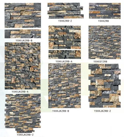 Exterior Wall Cladding Black Slate 15x60cm Foshan Dark Grey Natural Stone Veneer Panel