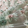 Fancy green 3d lace guipure multi color embroidery fabric