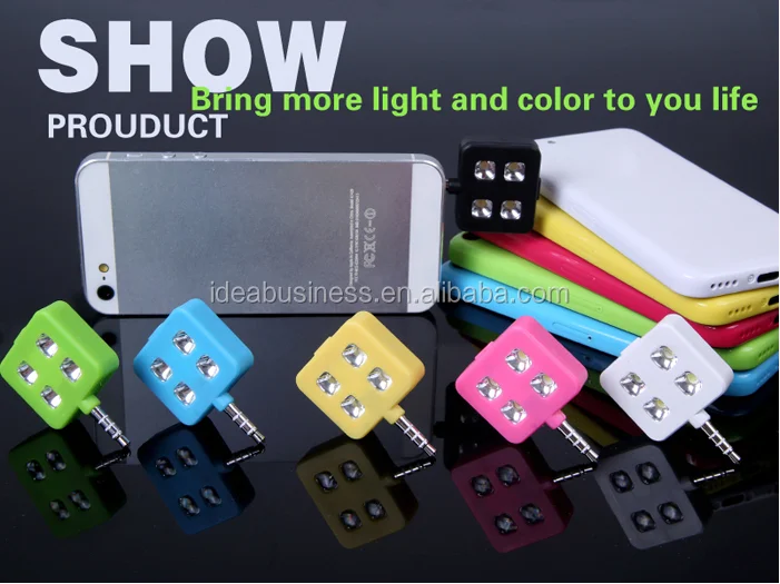 Selfie Fill-light, 3.5mm Jack Mini 4 Leds Flash Fill-light for iOS, Android and Wp8 Smartphones and Tablet