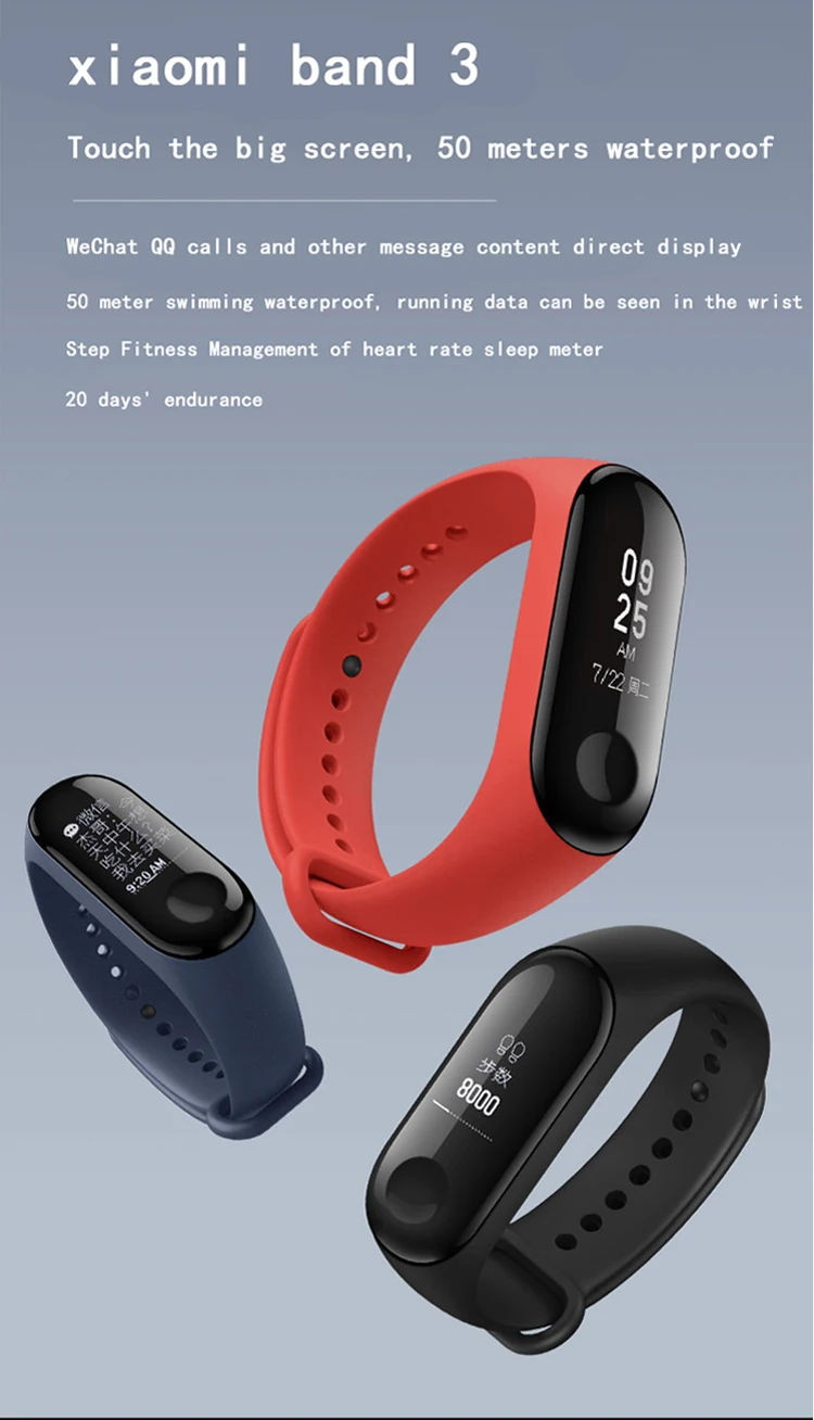 xiaomi band 3 smartwatch