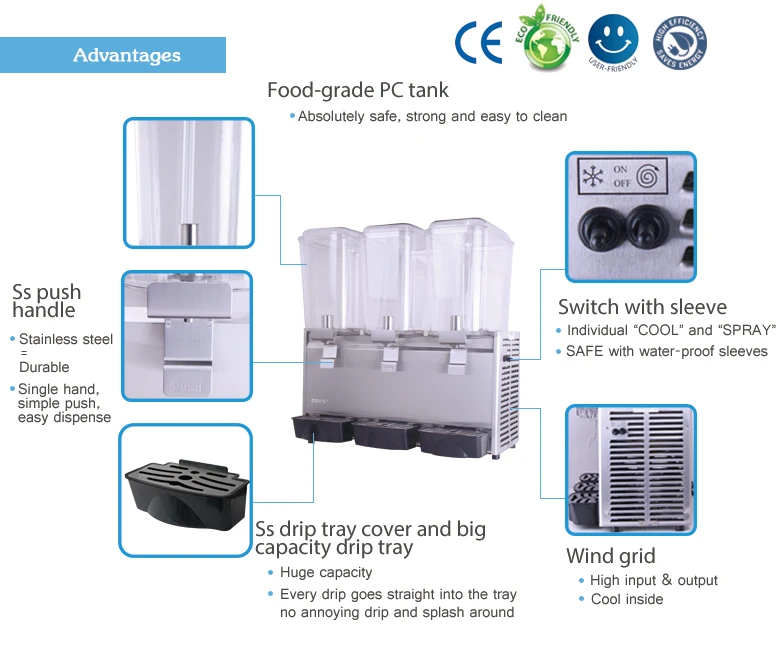 Donper LP18x3 CE juice dispenser cold drink dispenser, View juice