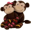 2019Realistic fashion design plush mini animal keychain blue clothes happy monkey interactive monkey stuffed toy for children