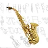 High Grade Bended Bell Gold Lacquer Soprano Saxophone/Wind Instrument